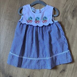 Blue Gingham Kids Casual Dress